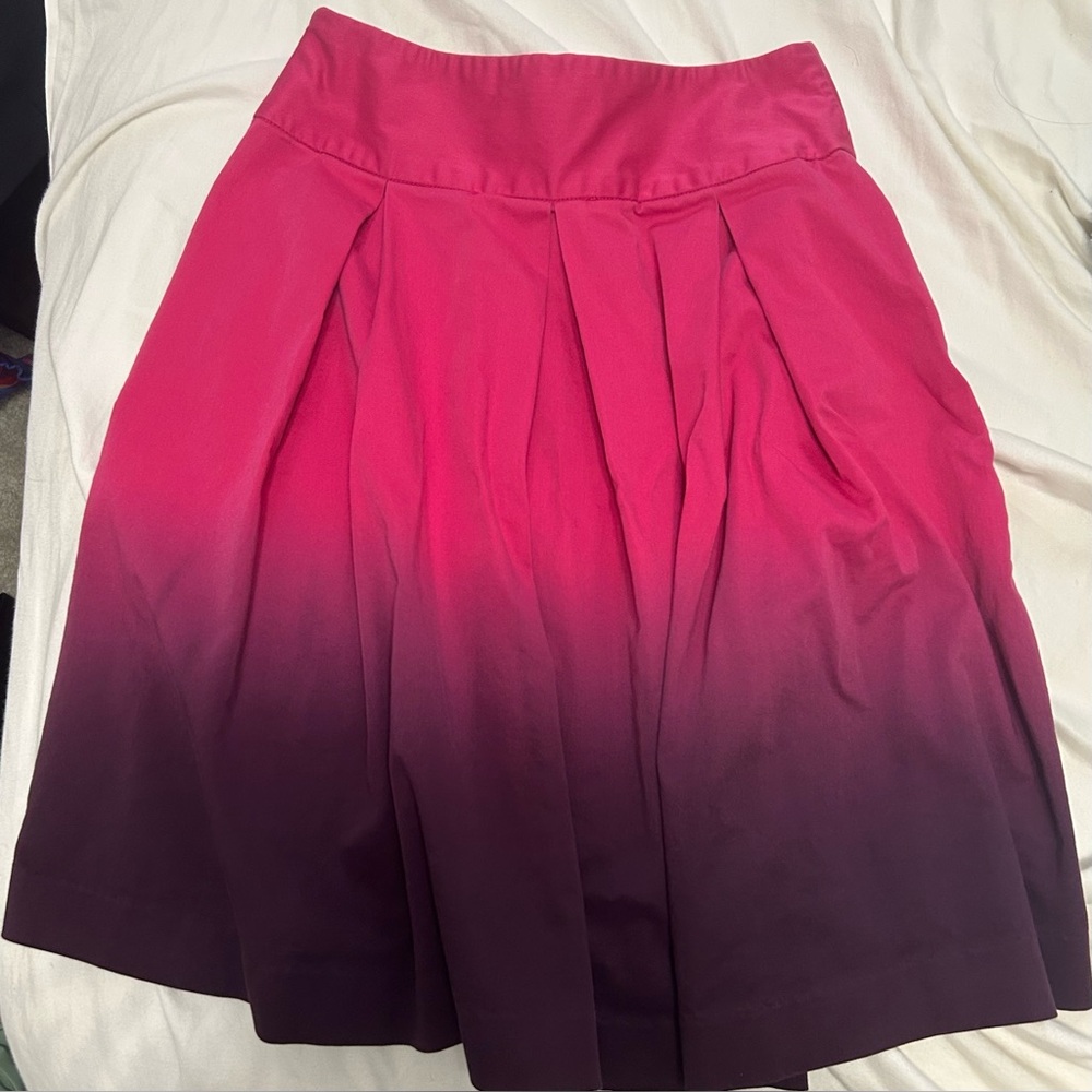 **SOLD** Express (pink purple ombré) pleated cotton skirt